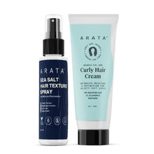Arata Instant Volume & Moisture Sea Salt Hair Texture Spray + Styling Curly Hair Cream