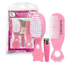 Majestique Baby Grooming Set 3Pcs - Brush, Comb And Nail Cutter - Color May Vary