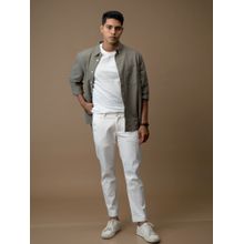 KINGDOM OF WHITE Stride Comfort Fit Stretch Cotton White Chinos