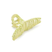 Toniq Patel Yellow & White Printed Matte Finish Grip Twisted Hair Claw Clip For Women