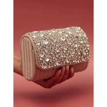 THE TAN CLAN Embellished Clutch Bag with Detachable Handle