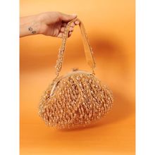 THE TAN CLAN Gold Embellished Clutch with Detachable Handle