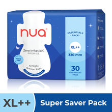 Nua All Night Comfort Sanitary Pads - Pack of 30 (XL++ 320mm)
