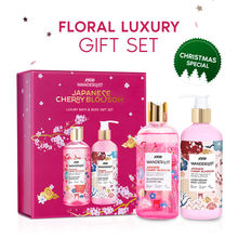 Wanderlust Luxury Gift Set of 2 Shower Gel + Body Lotion (Japanese Cherry Blossom) Floral Christmas