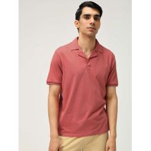 Andamen Regular Fit Men Red Solid Cotton Single Jersey Resort Collar Polo T-Shirt