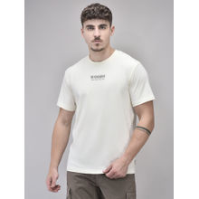 WOODS Men White Crew Neck Solid T-Shirt