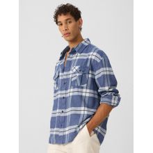 The Souled Store Originals Plaid Blue & White Men Oversized Shirt