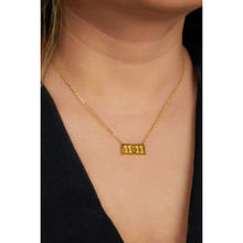 AMOSSH Waterproof 18K Gold Plated 11:11 Necklace