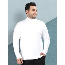 CHKOKKO Men White Polycotton Solid Regular Fit T-Shirt