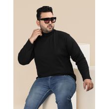 CHKOKKO Men Black Polycotton Solid Regular Fit T-Shirt
