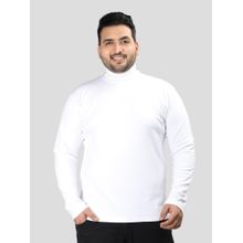 CHKOKKO Men White Polycotton Solid Regular Fit T-Shirt