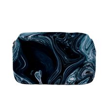 Crazy Corner Blue Black Fluid Printed Portable Cosmetic Pouch