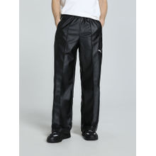 Puma Unisex Black T7 Pleather Oversized Trackpant