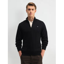 Arrow Sports Men Black Solid Sweater