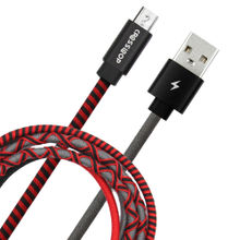 Crossloop Tangle Free Micro USB Fast Charging Cable- Red & Black