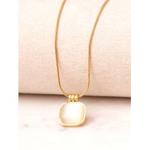 Palmonas Luminous Square Stone Waterproof And Anti-Tarnish Necklace