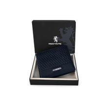 Red Tape Navy Blue Textured Bi-Fold Leather Rfid Secured Wallet