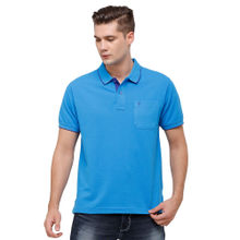 Classic Polo Men Cotton Solid Half Sleeve Regular Fit Polo Neck Oxford Blue Color T-Shirt