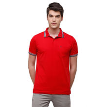 Classic Polo Men Cotton Solid Half Sleeve Slim Fit Polo Neck Red Color T-Shirt