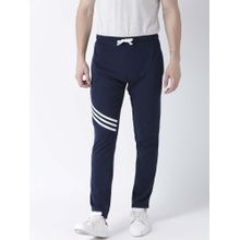 Club York Men Navy Blue Stripes Cotton Track Pants