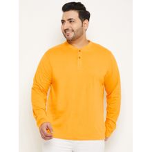 Club York Yellow Solid Plus Size T-Shirt