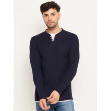 Club York Navy Solid T-Shirt