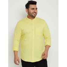 Club York Lemon Yellow Solid Plus Size Shirt