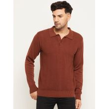 Club York Bitter Chocolate Brown Polo Neck Sweater