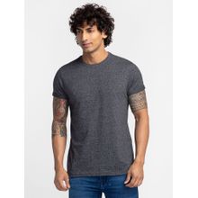 Globus Black Solid Regular Fit Casual T-Shirt