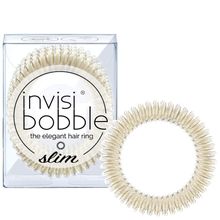 Invisibobble Slim Stay Gold Hair Ring Pack Of 3 No Kink, Strong Hold, Stylish Bracelet