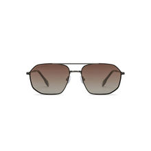 John Jacobs Gunmetal - Brown Full Rim Rectangular Unisex Sunglasses