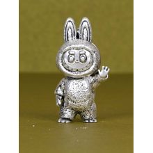 SABERA Elegant Labubu Silver-Plated 3D Keychain