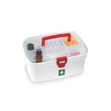 Milton Plastic Medicine Box First Aid Box Detachable Tray with Handle-White