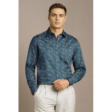Louis Philippe Men Blue Print Full Sleeves Formal Shirt