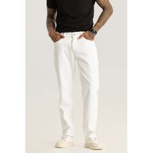 Snitch Etienne White Plain Relaxed Fit Jeans