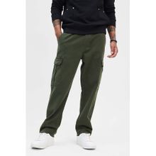 Snitch Olive Comfort Fit Pull On Cargo Jeans