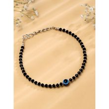 OOMPH Black Beads Evil Eye Fashion Anklet For Women & Girls (Single Piece)