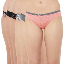 SOIE Women's Print & Solid Brief Panty Combo (Pack of 6) - Multi-Color
