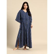 Blush9 Maternity Blue Cotton Maternity Kaftan Dress