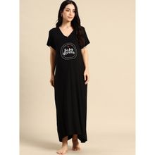 Blush9 Maternity Black Cotton Maternity Dress