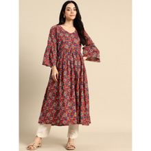 Blush9 Maternity Red Cotton Maternity Kurta