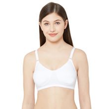 Juliet Plain Cotton Post Surgery Mastectomy Bra with Soft Padded Inserts - Cancer Bra - White