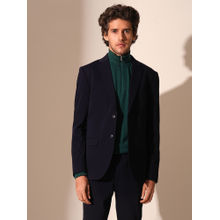 Selected Men Dark Navy Blue Jersey Slim Fit Blazer