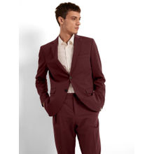 Selected Men Maroon Slim Fit Suit-Set Blazer