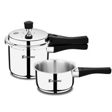 Bergner Sorrento Stainless Steel Pressure Cooker Combo with Outer Lid 2 Ltr & 3 Ltr
