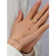 OOMPH Gold Tone Delicate Bracelet with Ring