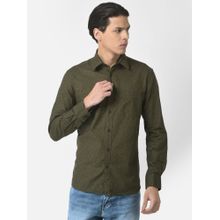 CRIMSOUNE CLUB Men Olive Green Shirt in Floral Print