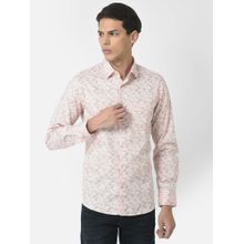 CRIMSOUNE CLUB Men Light Pink Shirt in Floral Print (L) (L)