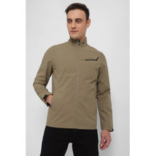 Allen Solly Men Khaki Solid Full Sleeves Casual Jacket