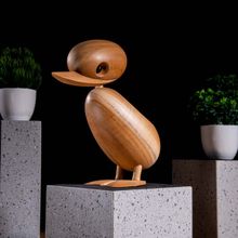Gibox Mother Duck Decorative Showpiece Cute Wooden Accent Tabletop Bird